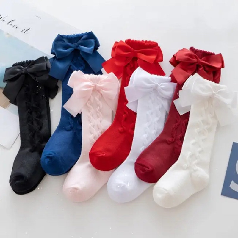 Girls Princess Spanish 1y-5y Set of 5 Ruffled Leggings Bow knee high Socks